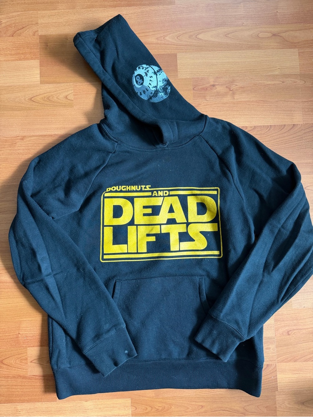 OG Doughnuts and Deadlifts “Space Dough” Black Hoodie - Size Medium
